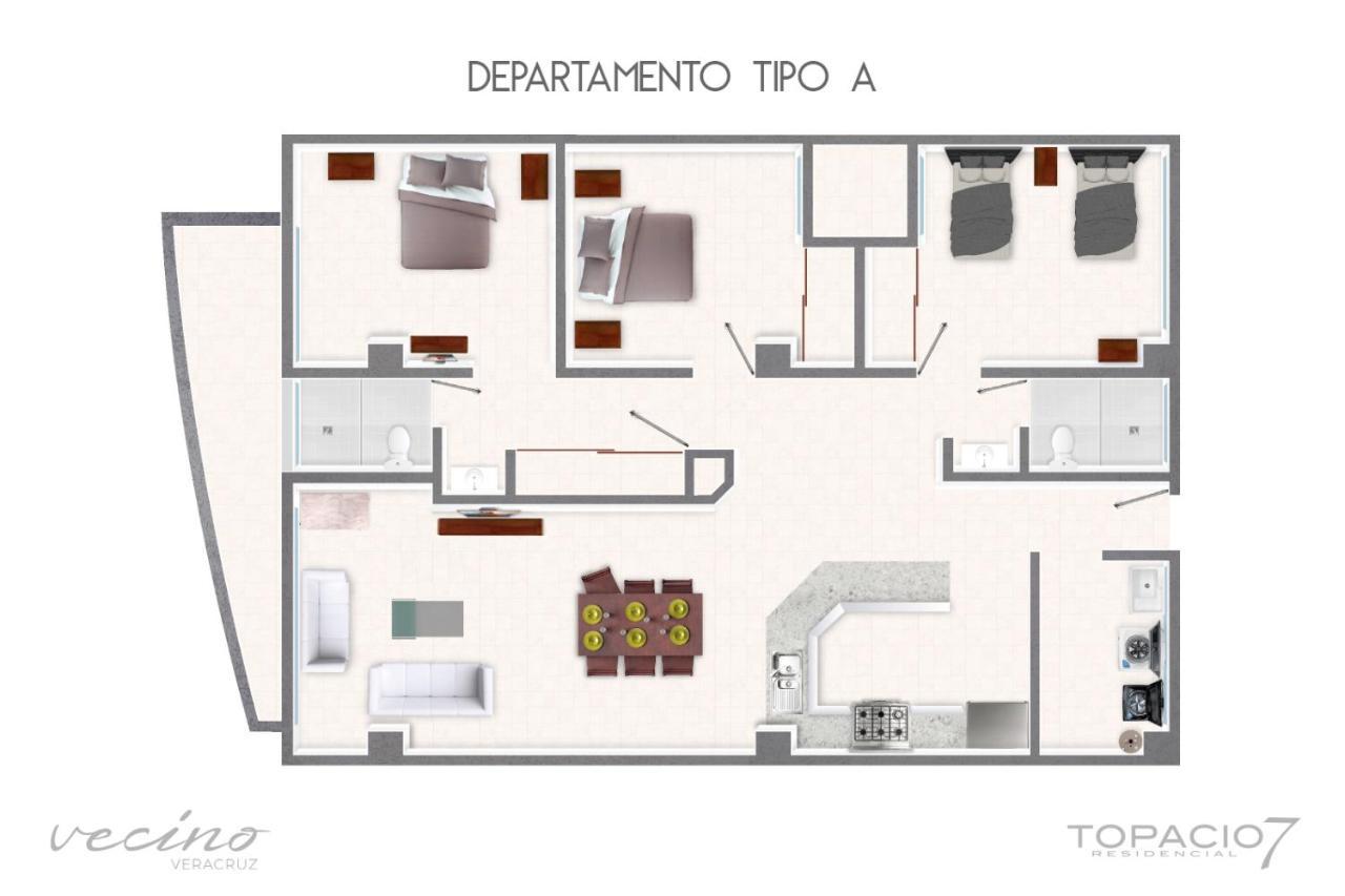 Topacio7 Residencial Apartment Boca del Rio  Exterior photo